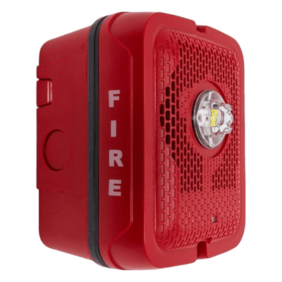 Bocina con Estroboscópica para Exterior / NEMA 4X / IP56 / 86 dB / 25/70 V / Estrobo 12/24 VCC / 0.5-2 W / 15-115 cd