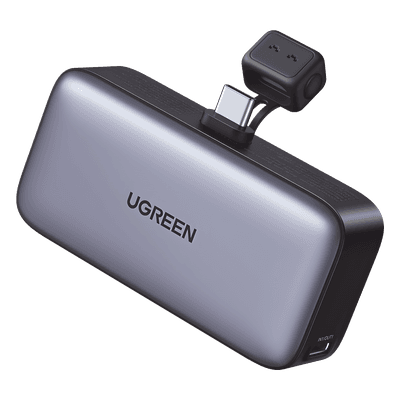 Power Bank 5000mAh | Conector USB-C Incorporado | 22.5W  | Carga Rápida | Soporte Integrado | Pantalla Led | Compacto  y Portatil | Compatible con iPhone 16 15 iPad Pro Galaxy Pixel..