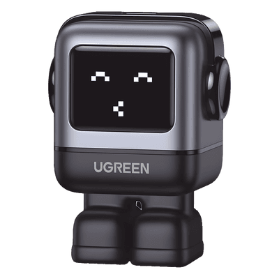 Cargador Mini GaNRobot 30W serie UNO | 1 USB-C de Carga Rápida | Tecnología GaN II | Multiprotocolo PD/QC/SCP/FCA | Carga Inteligente | Pantalla LED | Zapato Magnético Extraíble | Thermal Guard | Color Negro.