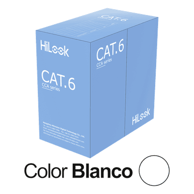 Cable de Red UTP Cat6 / 23 AWG / Cumple ANSI-TIA-568.2-D / RoHS 2.0 / CPR Fca / Longitud 305 Metros (1000 Pies) / PVC Blanco / Resistencia a la Tracción y Compresión / Operación -20°C a 70°C / Interior