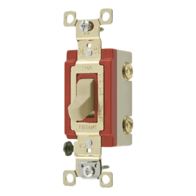Interruptor de Palanca / 20 A / 120-277 V CA / Doble Polo / Grado Industrial / -40°C a 75°C / 131 ft Cable AWG #14-10 / Color Marfil