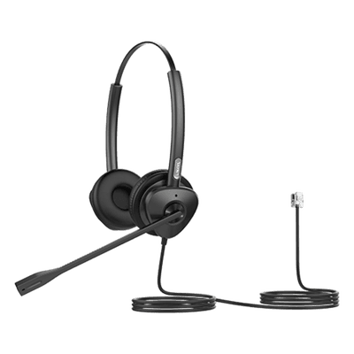 Diadema Binaural Profesional / Audio HD Wideband 50 Hz - 8 kHz / Cancelación Pasiva de Ruido / Conexión RJ9 / Brazo Ajustable 260° / Peso 95 g