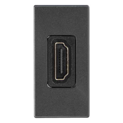 Módulo HDMI / Hembra-Hembra / Full HD 1080p / 4K / Acabado Grafito RAL 7021 / Sistema Modular K45