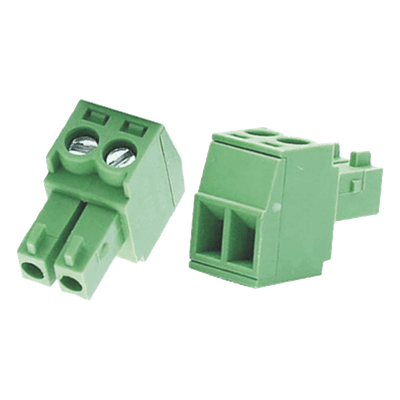Bornera Verde Conector Macho de 3.5 mm para Paneles de Acceso, Cámaras, Múltiples Dispositivos/ 2 Tornillos