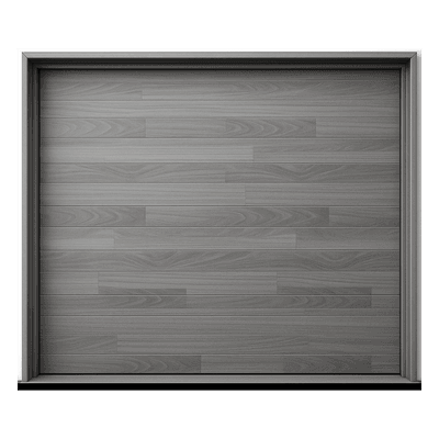 Puerta de Garage Seccional / 14 x 8 Pies (4.27 x 2.44 m) / Aislamiento Poliuretano 42 mm / Lámina Calibre 26 / Acabado Laminado Premium / Estilo Americano