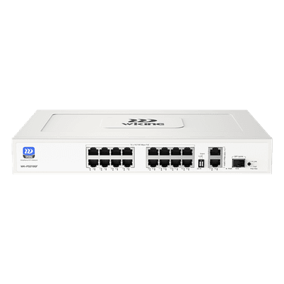 Switch PoE No Administrable / 16 Puertos 10/100 Mbps / 2 Puertos Uplink Gigabit / 1 Ranura SFP 1000 Mbps / Presupuesto PoE 180 W / Hi-PoE 60 W