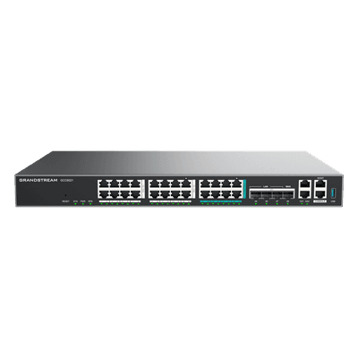 Router Todo-en-Uno / 50 Extensiones PBX / Firewall NGFW 9 Gbps / VPN IPsec 1.3 Gbps / 4x SFP+ 10 GbE / 8x 2.5 GbE / 16x GbE / Gestión en la Nube