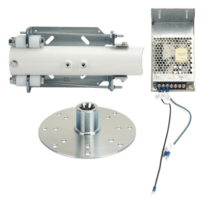 Kit de Instalación Abatible / Brazos Octagonales y Redondos / Soporte Sensores de Borde / Aluminio Resistente / Compatibilidad Múltiples Barreras