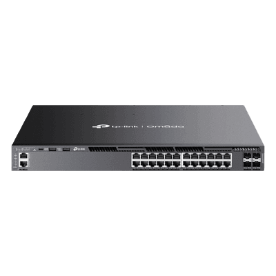 Switch L3 Gestionable PoE+ / 24 Puertos Gigabit / 4 Slots 10G SFP+ / Stacking 80 Gbps / PoE 720W / Redundancia N+1