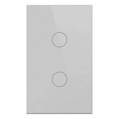 Interruptor Inteligente / 2 Circuitos / ZigBee / Alimentación 100-250V / Neutro Opcional / 800W por Canal / Vidrio Templado
