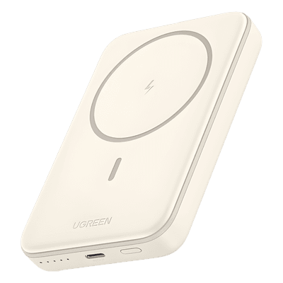Power Bank MagSafe de 10000mAh | 20W | Carga Inalámbrica y por Cable USB-C | Sistema de Protección Inteligente | Tecnología de Carga Rápida | Ultra Delgado | Ultra ligero | Compatible con iPhone 15/14/13/12 | Color Beige.