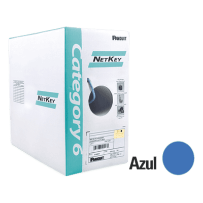Bobina de Cable UTP 305 Metros (1000 Pies) de Cobre, NetKey, Reelex, Azul, Categoría 6 (24 AWG), 1000Mbps, PVC (CM), de 4 Pares