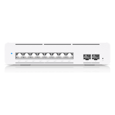 Switch PoE++ Capa 3 / 8 Puertos 10GbE / 2 Puertos SFP+ / PoE 155 W / Etherlighting™ / 200 Gbps