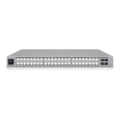 Switch PoE Capa 3 / 48 Puertos PoE+++ / 32 × 10 GbE + 16 × 2.5 GbE / 4 × SFP28 25 G / 1080 W / 920 Gbps Switching / 1U Rack