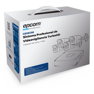 (MICRÓFONO Integrado + Detección de Movimiento 2.0) Kit TurboHD 1080p Lite / DVR 4 canales / Audio por Coaxitron / 4 Cámaras Bala de Metal con Micrófono Integrado