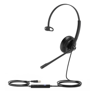 Auricular USB Monoaural / Cancelación de Ruido Pasiva / USB-A Plug-and-Play / Indicador de Ocupado / Active Protection / Compatible Windows y Mac