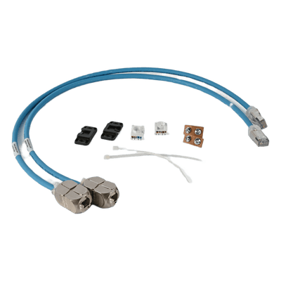 Conector In-Line / Cat6A / Blindado S/FTP / 28 AWG / 0.5 m (1.64 ft) / PoE hasta 100W / Re-terminable / CM/LSOH-1