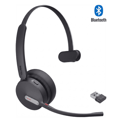 Diadema Bluetooth / Cancelación de Ruido con 3 Micrófonos / Bluetooth 5.3 / Alcance 50 m (164 ft) / Batería 35 Horas / UC Multiplataforma