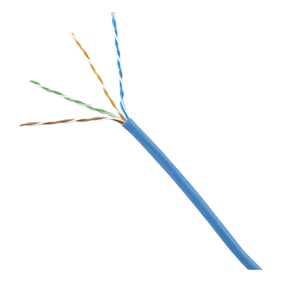 Bobina de Cable UTP 305 Metros (1000 Pies) de Cobre, Azul, Categoría 6 (24 AWG), 1000Mbps, LSZH (Bajo Humo, Cero Halógenos), de 4 Pares