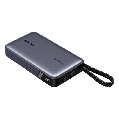 Power Bank 20000mAh / 67W USB-C con Cable Integrado / 1C1A / PD3.0 PPS QC4.0 / Batería 72Wh Li-ion 21700 / Carga Rápida 65W / PC+ABS V-0