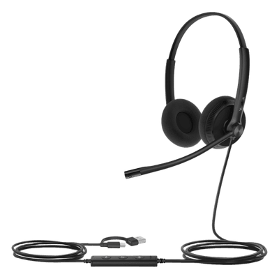 Auriculares USB / Cancelación de Ruido con IA y ANC Híbrido / Certificación Microsoft Teams Premium / Altavoz 35 mm HD / USB-C/A Plug-and-Play / Indicador LED de Ocupado