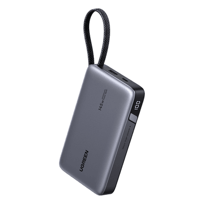 Power Bank 20000mAh con Cable Integrado / Carga Rápida 100W / USB-C PD 3.0 / 4 Celdas Li-ion / 72Wh / Carga Múltiple 145W / Compacto 139x80x27mm