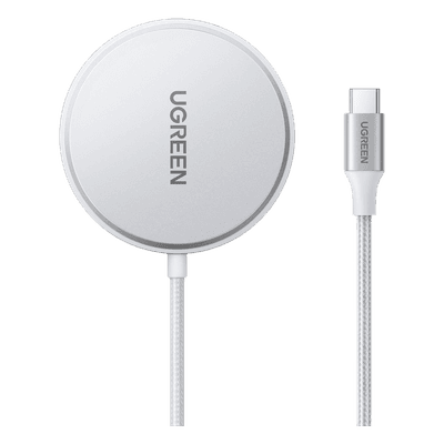 Cargador Inalámbrico Magnético 15W / Protocolo Qi 2 / USB-C 9V 2.2A / Eficiencia 83% / Protección Multinivel / Material PC+ABS+Aleación Aluminio / Cable 1.5m