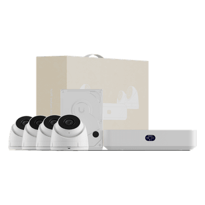 UniFi Protect UNVR Instant Kit – Solución Todo en Uno con NVR Instant, 4 Cámaras G5 Turret Ultra y Disco Duro de 1 TB para una Configuración Rápida y Sencilla