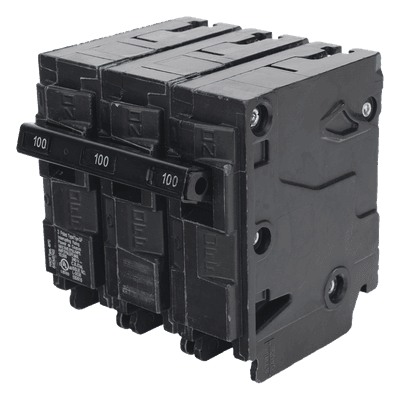 Interruptor Automático Enchufable / 3 Polos / 100 A / 240 VCA / 10 kAIC / UL 489 / 3" x 2" x 3" (7.6 x 5.1 x 7.6 cm)