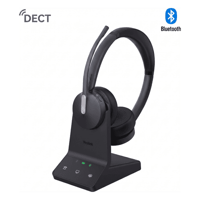 Auricular Inalámbrico Empresarial / DECT y Bluetooth 5.2 Simultáneos / 32 Horas de Conversación / Cancelación Activa de Ruido / Triple Conexión / Acoustic Shield 2.0