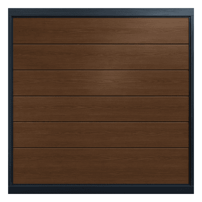 Puerta de Garage / Línea Central / Imitación Madera Oscura / 16x9 pies (4.9x2.7 m) / Aislada / Estilo Americano