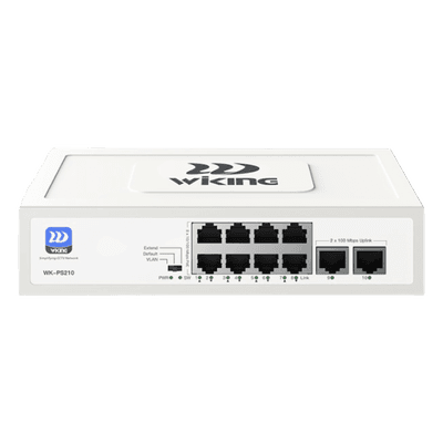 Switch PoE No Administrable / 8 Puertos 10/100 Mbps PoE af/at / 2 Puertos Uplink 10/100 Mbps / Presupuesto PoE 76 W / Alcance PoE 250 m (820.2 ft)