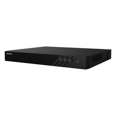 NVR 8 Megapixel (4K) (Compatible con Cámaras ACUSENSE) / 16 canales IP / 16 Puertos PoE+ / 2 Bahías de Disco Duro / Salida de Vídeo en 4K / 300 Metros PoE Modo Extendido