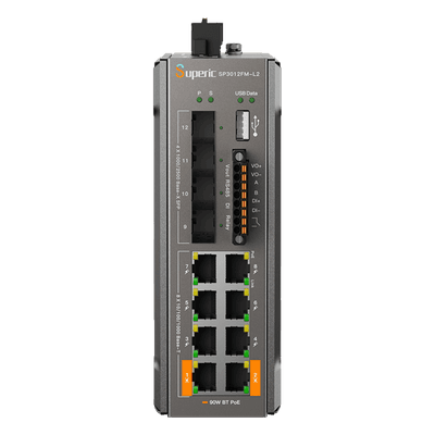 Switch PoE Administrable / 8 Puertos Gigabit PoE / 2 Puertos 90W 802.3bt / 4 Puertos SFP 2.5G / Capacidad 36 Gbps / PoE 240W / Operación -40℃ a 75℃ (-40℉ a 167℉)