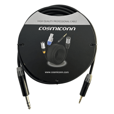 Cable de Audio / 6.35mm a 3.5mm / 3m (10 pies) / Conectores Negros / OFC / PVC
