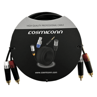 Cable de Audio 2 RCA a 2 RCA / Conectores Negros / Diferenciadores Rojo y Blanco / 2 m (6.56 ft)