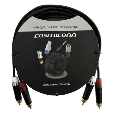 Cable 2 RCA x 2 RCA / Conectores Negros / Diferenciador Color Blanco y Rojo / 3 m (9.84 ft)