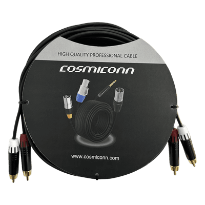 Cable Audio 2 RCA / Conectores Negros / Diferenciador Rojo-Blanco / 5m (16.4 ft)