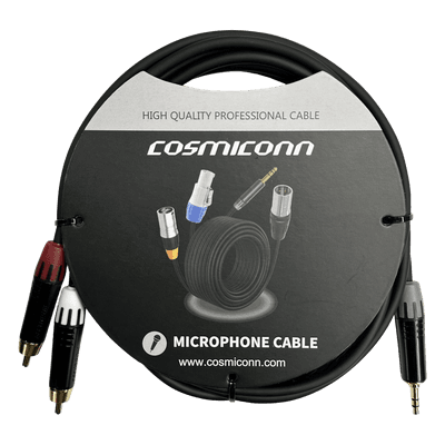 Cable Audio 3.5mm a 2 RCA / Conectores Chapados en Oro / Blindaje Antiinterferencias / 10m (32.8 ft) / Diferenciador de Canales