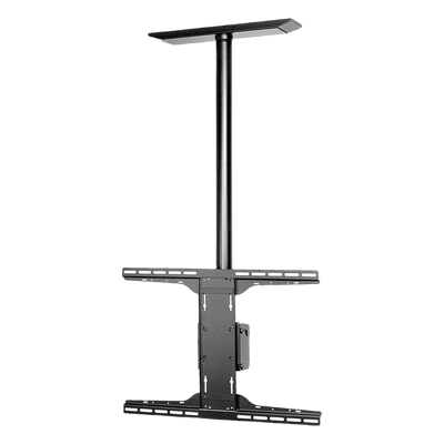 Soporte de techo universal para Pantallas de 32" a 90" / Capacidad de Carga 68.2 kg / Patrón de Montaje hasta 600 x 400 mm / Columna de Aluminio de 36" / Inclinación Ajustable -5° a 20°