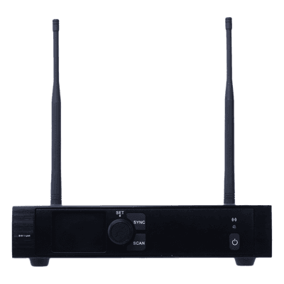 Receptor Inalámbrico / U-Band 540-690 MHz / Modulación PI/4-DQPSK / Pantalla TFT-LCD 2.2" / Salida Balanceada XLR y BNC / Encripción de Audio / Escaneo de Frecuencia