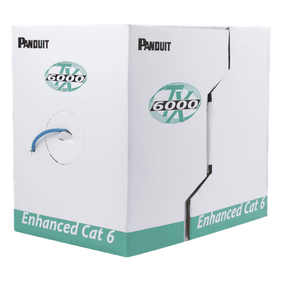 Bobina de Cable UTP 305 Metros (1000 Pies) de Cobre, TX6000™ PanNet, Reelex, Azul, Categoría 6 Mejorado (23 AWG), PVC (CM), de 4 Pares