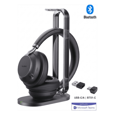 Auriculares Bluetooth Profesionales / Cancelación Activa de Ruido 35 dB / Bluetooth 5.3 / Alcance 45 m (147.6 ft) / Autonomía 40 Horas / 5 Micrófonos Acoustic Shield