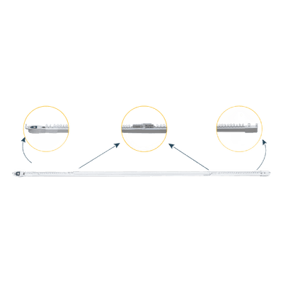 Riel Motorizado para Cortinas / Ajustable 2.3-4 m (7.5-13.1 ft) / Carga 20 kg / Compatible Movelite WF + Elatio / Instalación Techo / Smart Home