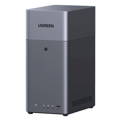 NAS UGREEN NASync DH2300 / Procesador RK3576 / 4GB  / 32GB eMMC / 2 Bahías SATA / JBOD-Basic-RAID 0-RAID 1 / Puerto HDMI 4K / 1 GbE / USB 3.2 Gen 1 Type-C / Detección NFC