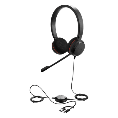 Headset Profesional / Cancelación de Ruido Avanzada / USB-A y USB-C / Certificación Microsoft Teams / Bocinas 28 mm / Plug-and-Play UC