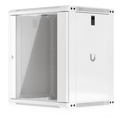 Gabinete Rack 12U / Montaje en Pared / 550 x 450 mm / Puerta de Vidrio Templado / Ventilación Integrada / Capacidad 50 kg
