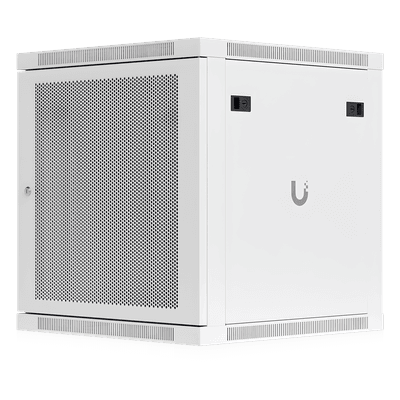 Gabinete Rack 12U / Montaje en Pared / 598 x 600 mm / Puerta Perforada / 4 Postes / 80 kg Capacidad / 23.5 x 23.6 x 25.2 pies