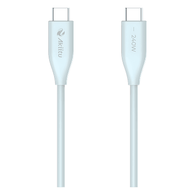 Cable de Carga USB-C / 240W / Transferencia 480 Mbps / Tecnología GaN / Silicona No Tóxica / 1.5 m (4.9 ft)
