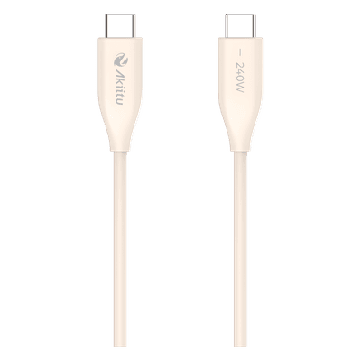 Cable de Carga USB-C a C / 240W / 1.5 m (4.92 ft) / GaN / Transferencia 480 Mbps / Silicona Anti-Enredos / Conectores Aluminio